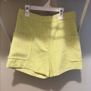 Zara Kids Tweed Shorts in Light Green